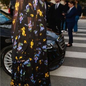 H&M Black and Blue Bishop Sleeve Gown